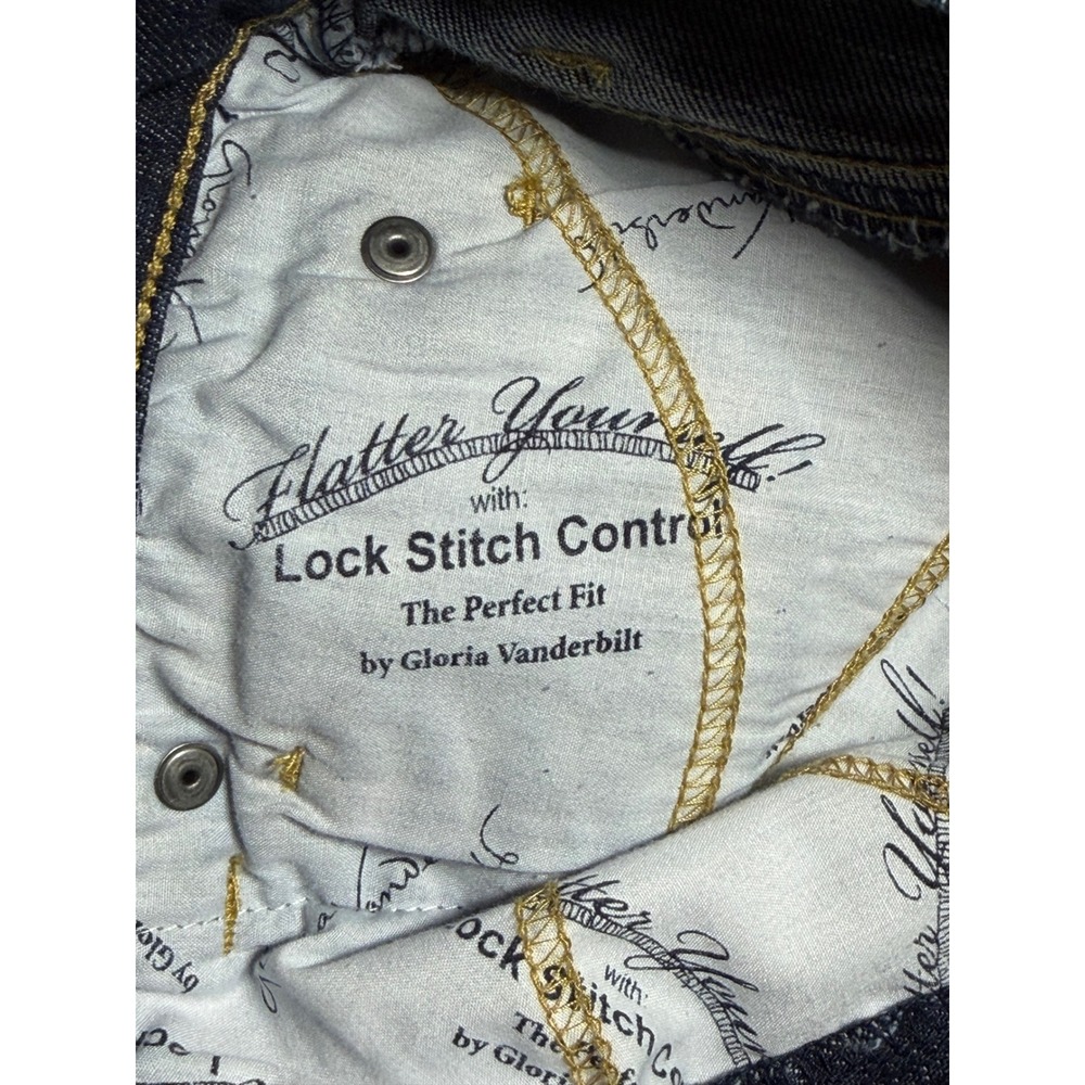 Gloria Vanderbilt Womens Dark Wash Capri Jeans Lock Stitch Control Size 10 Denim - Picture 5 of 5